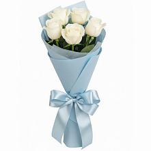 Букет 5 Белых роз Проуд в Хандыге