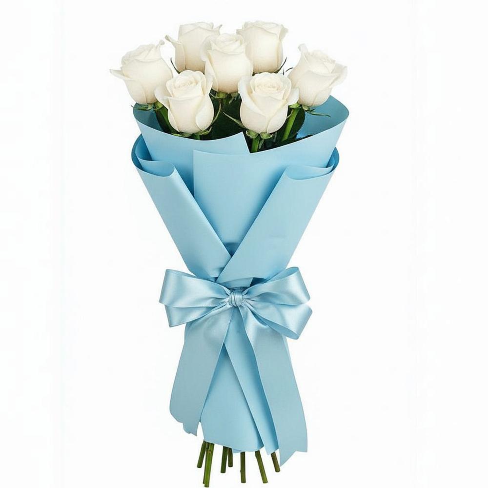 Букет 7 белых роз Проуд в Хандыге