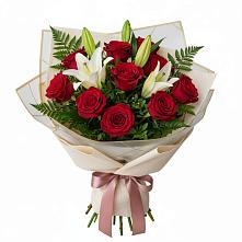 Букет цветов из:  Лилии и Розы в Хандыге