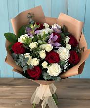 Букет цветов из:  Розы и Альстромерии #REPLACE_PRED# Хандыге