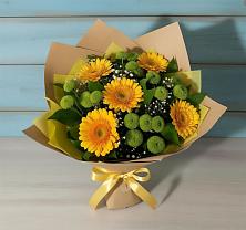 Букет цветов из:  Герберы и Хризантемы в Хандыге