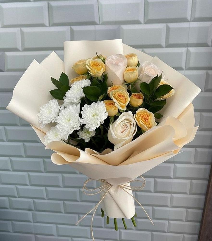 Букет цветов из: Розы и Хризантемы в Хандыге