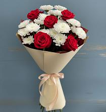 Букет цветов из:  Розы и Хризантемы #REPLACE_PRED# Хандыге