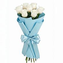 Букет 7 белых роз Проуд в Хандыге