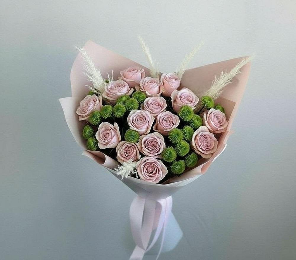 Букет цветов из: Розы и Хризантемы в Хандыге