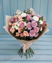 Букет цветов из:  Хризантемы, Розы и Альстромерии в Хандыге