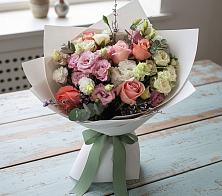 Букет цветов из:  Розы, Лизиантусы и Гвоздики #REPLACE_PRED# Хандыге