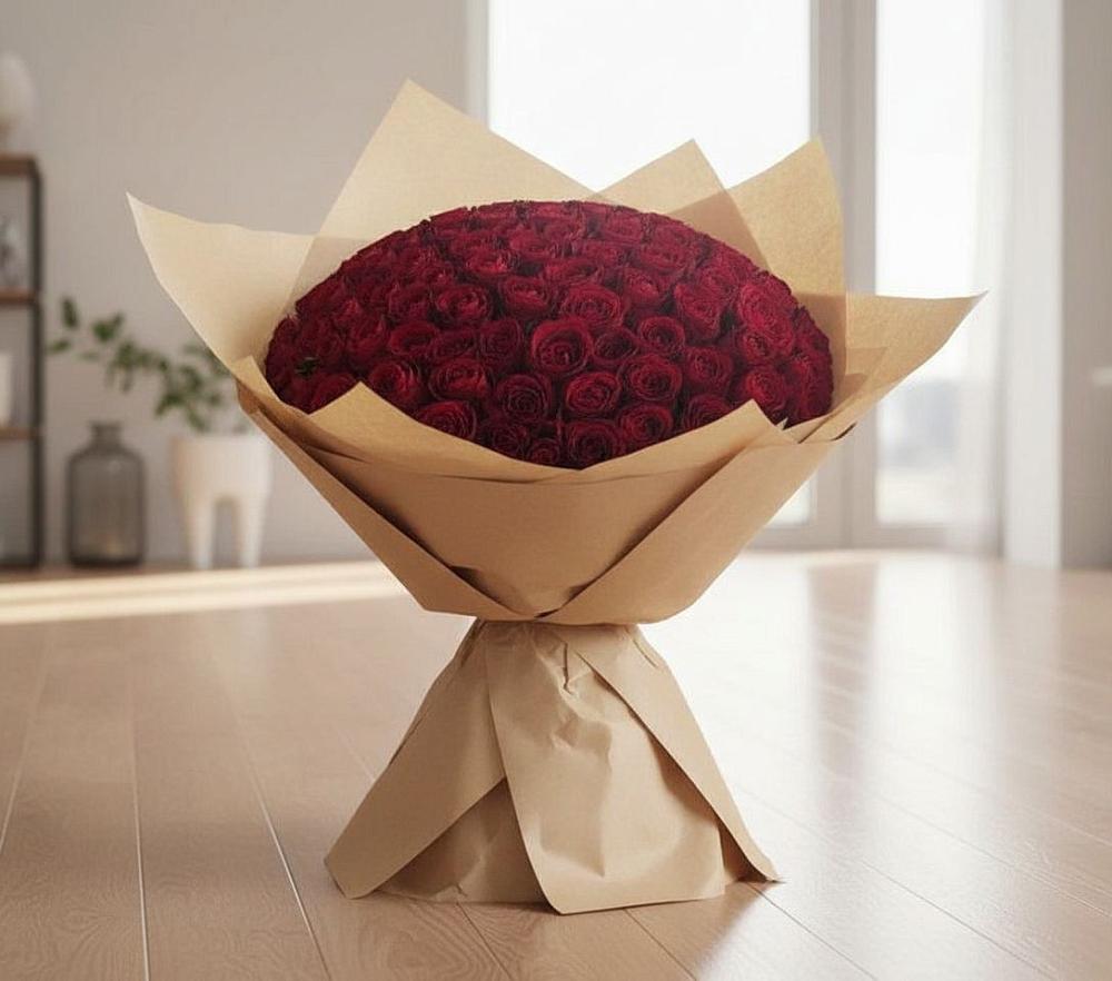 Букет 101 Красная роза в Хандыге