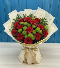 Букет цветов из:  Розы и Хризантемы в Хандыге