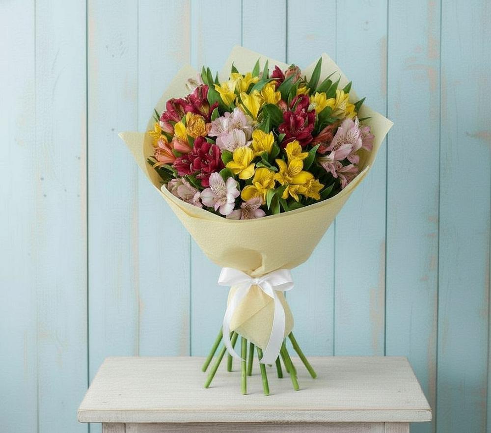 Букет цветов из: Альстромерии в Хандыге