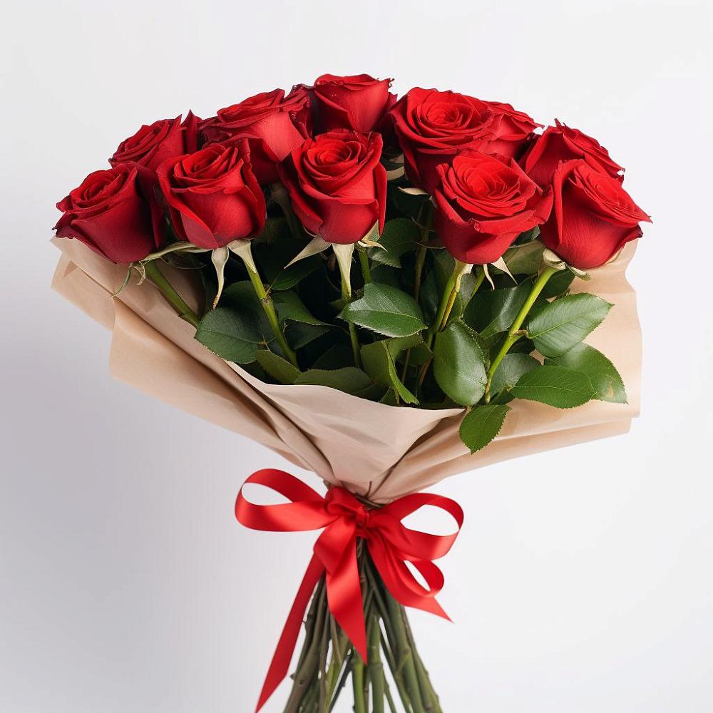 Букет 11 Красных роз Эдлесс Лав в Хандыге