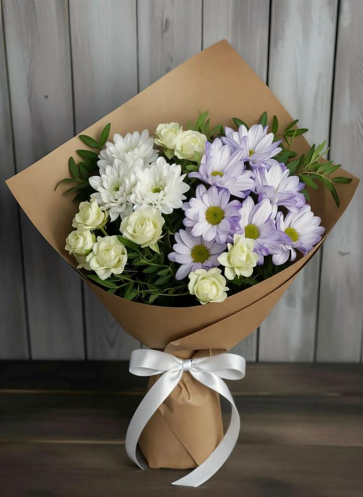 Букет цветов из: Хризантемы и Розы в Хандыге